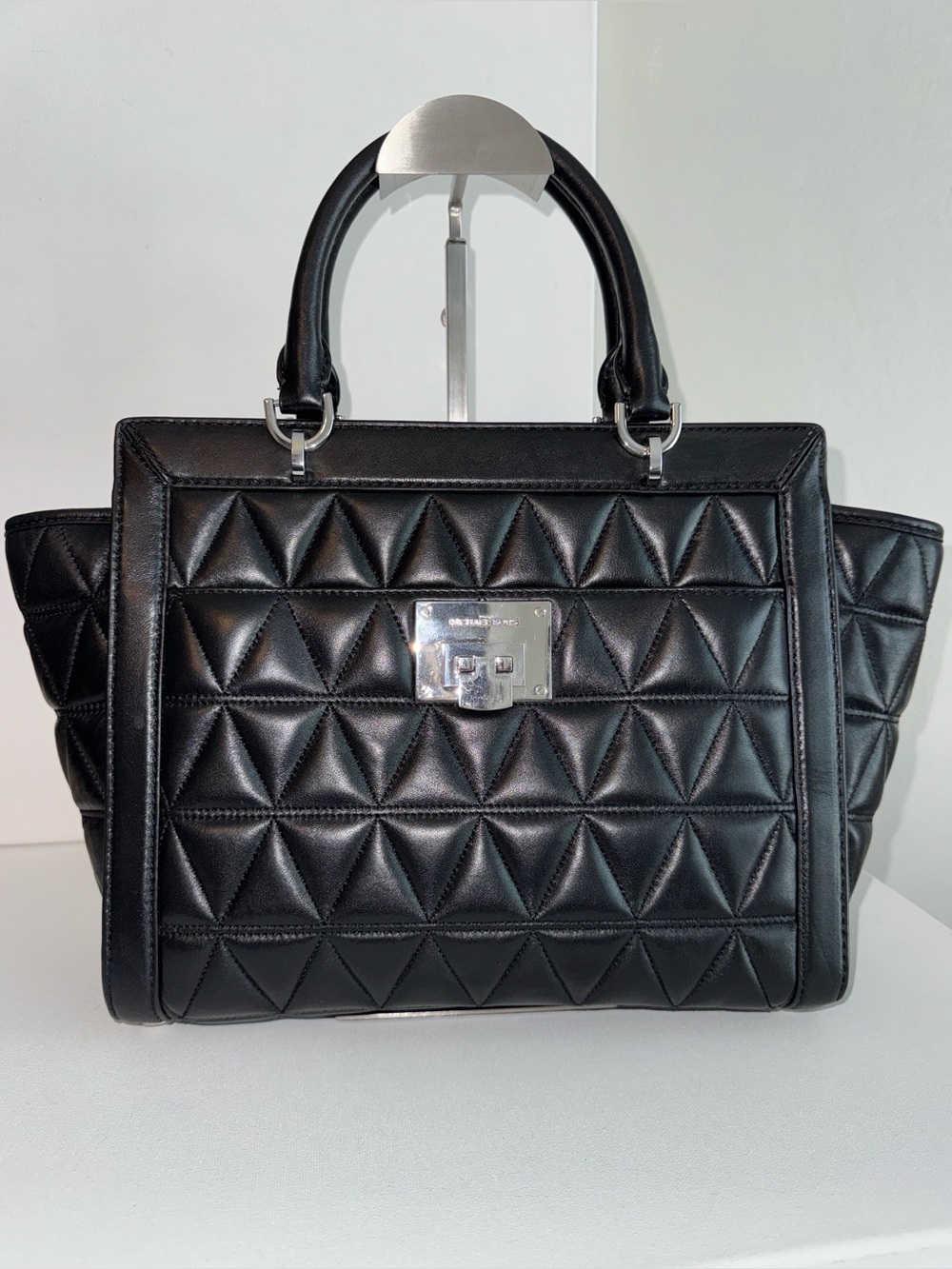 Michael Kors Vivianne Quilted Lambskin Leather Satchel Handbag